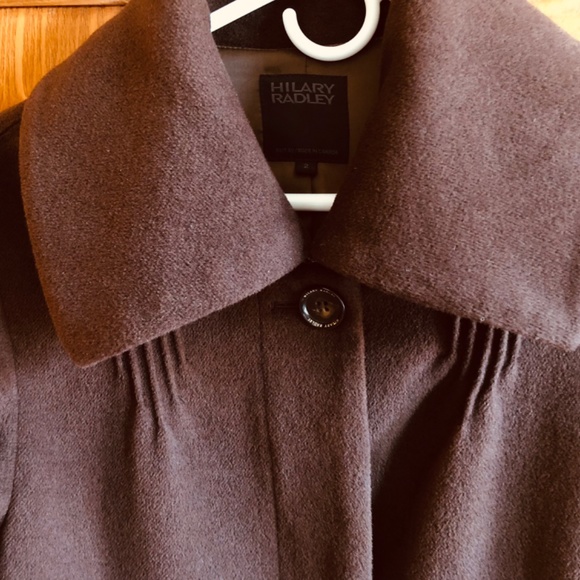 Hilary Bradley Brown Angora and Wool Blend Winter Coat - Picture 2 of 6
